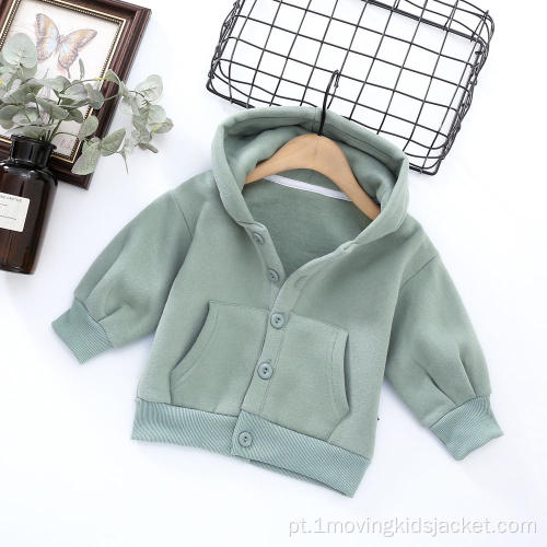 Moletom Infantil Cardigan Primavera e Outono com Capuz